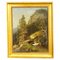 Summer Mountain Landscape with Hiker on Trail, 19th Century, Oil on Canvas, Framed, Image 1