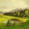 Paisaje de hierba de alta montaña con lago alpino en Baviera, años 30, óleo sobre lienzo, Imagen 6