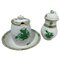 Chinese Bouquet Apponyi Green Set from Herend Hungary Porcelain, 1960s, Set of 3 1