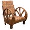Art Deco Sessel aus Holz & Rohrgeflecht, Italien, 1930er 1