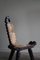French Wooden Carved Tripod Chair in Wabi Sabi Style, 1890s 3