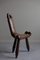 Wooden Carved Tripod Chair with Leather Seat, 1890s 10