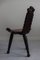 French Wabi Sabi Wooden Carved Tripod Chair, 1890s 4