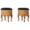 Modern Danish Stools with Storage in Pine and Bouclé, 1960s, Set of 2, Image 1