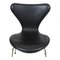 Seven Series Chair in Black Lacquer Ash & Leather by Arne Jacobsen, 2016 4