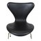 Seven Series Chair in Black Lacquer Ash & Leather by Arne Jacobsen, 2016, Image 4