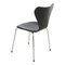 Seven Series Chair in Black Lacquer Ash & Leather by Arne Jacobsen, 2016 2