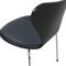 Seven Series Chair in Black Lacquer Ash & Leather by Arne Jacobsen, 2016, Image 6