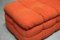 Orange Sofa mit Sessel und Puff, 3er Set 20