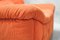 Orange Sofa mit Sessel und Puff, 3er Set 15