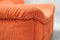 Orange Sofa with Armchair and Puff, Set of 3 15