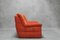Orange Sofa with Armchair and Puff, Set of 3 4