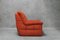 Orange Sofa with Armchair and Puff, Set of 3 12