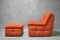 Orange Sofa with Armchair and Puff, Set of 3 18