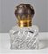 Antique Inkwell in Crystal Glass and Bronze with Floral and Beetle Decorations, Late 19th Century 1