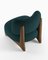 Modern Tobo Armchair in Fabric Boucle Night Blue and Smoked Oak by Collector Studio 3