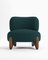 Modern Tobo Armchair in Fabric Boucle Night Blue and Smoked Oak by Collector Studio 1