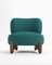 Modern Tobo Armchair in Fabric Boucle Ocean Blue and Smoked Oak by Collector Studio, Image 1