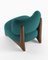 Moderner Tobo Sessel aus Stoff Boucle Ocean Blue und Räuchereiche von Collector Studio 2