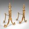 Antique English Fireside Tool Rests in Brass, Set of 2, Image 1