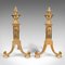 Antique English Fireside Tool Rests in Brass, Set of 2, Image 2