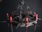 Spanish Gothic Baroque Hand Forged Wrought Iron Gallows Candleholder Chandelier, 2010s 2