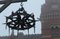 Spanish Gothic Baroque Hand Forged Wrought Iron Gallows Candleholder Chandelier, 2010s 5