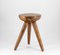 Niedriger Mid-Century Yew Tischhocker im Stil von Charlotte Perriand, 1960er 1