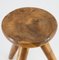 Mid-Century Yew Low Table Stool in the style of Charlotte Perriand, 1960s 4