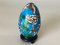 Early 20 Century Chinese Cloisonné Enamel Egg with Wood Stand, Image 6