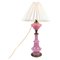 Table Lamp in Pink Opaline Glass with Brass Base, 1880 1
