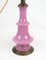 Lampada da tavolo in vetro opalino rosa con base in ottone, 1880, Immagine 3