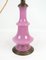 Tischlampe aus rosa Opalglas mit Messingfuß, 1880 3