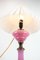 Tischlampe aus rosa Opalglas mit Messingfuß, 1880 4