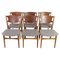 Model 42A Chairs in Oak and Teak by Helge Sibast, 1960s, Set of 6 1