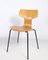 Model 3103 T-Chair in Oak by Arne Jacobsen for Fritz Hansen, 1960s, Set of 4, Image 8