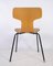 Modell 3103 T-Stuhl aus Eiche von Arne Jacobsen für Fritz Hansen, 1960er, 4 . Set 10