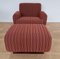 Fauteuil Mid-entury avec Tabouret, Italie, 1970s, Set de 2 10