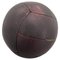 Vintage Medizinball aus Mahagoni Leder, 1930er 1