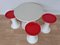 Mid-Century Space Age 3-Tulip Stools and Coffee Table, Germany, 1970s, Set of 4 7