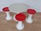Mid-Century Space Age 3-Tulip Stools and Coffee Table, Germany, 1970s, Set of 4 5