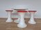 Mid-Century Space Age 3-Tulip Stools and Coffee Table, Germany, 1970s, Set of 4 2