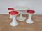 Mid-Century Space Age 3-Tulip Stools and Coffee Table, Germany, 1970s, Set of 4 9