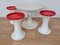 Mid-Century Space Age 3-Tulip Stools and Coffee Table, Germany, 1970s, Set of 4 10