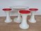 Mid-Century Space Age 3-Tulip Stools and Coffee Table, Germany, 1970s, Set of 4 6