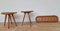 Rattan and Wood Stools with Wall Coat Rack by Jan Kalous for Uluv, 1960s, Set of 3 4