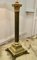 Tall Brass Corinthian Column Table Lamp with Shade, 1920 4