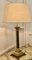 Tall Brass Corinthian Column Table Lamp with Shade, 1920 3