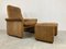 Vintage Leather DS 50 Lounge Chair & Ottoman attributed to de Sede, 1970s, Set of 2 8