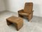 Vintage Leather DS 50 Lounge Chair & Ottoman attributed to de Sede, 1970s, Set of 2 4